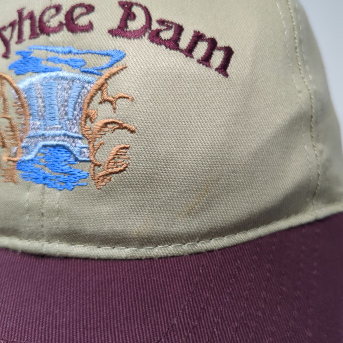 Otto Baseball Cap Beige Red One Size Owyhee Dam 75th Anniversary Strapback Hat