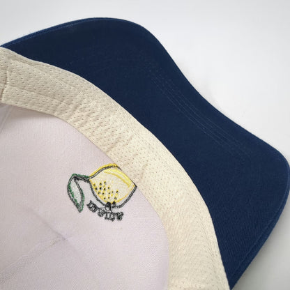 David and Young 5 Panel Hat Beige Blue One Size Mama Lemon Fruit Snapback