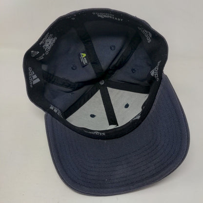 Adidas 3 Stripes Fitted Hat Blue L/XL Embroidered A-Flex Solid 6 Panel
