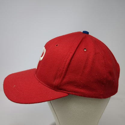Universal Snapback Red Phillies MLB Baseball Flat Brim USA Made Hat P Vintage