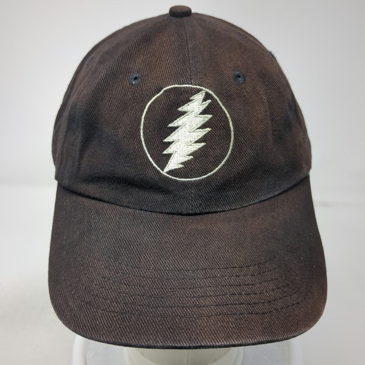 Port Authority Baseball Cap Black OSFM Strapback Lightning Bolt Band Logo Hat