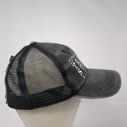 Could Be A Train Station Kinda Day Ponytail Strapback Hat Gray OS Mesh Back