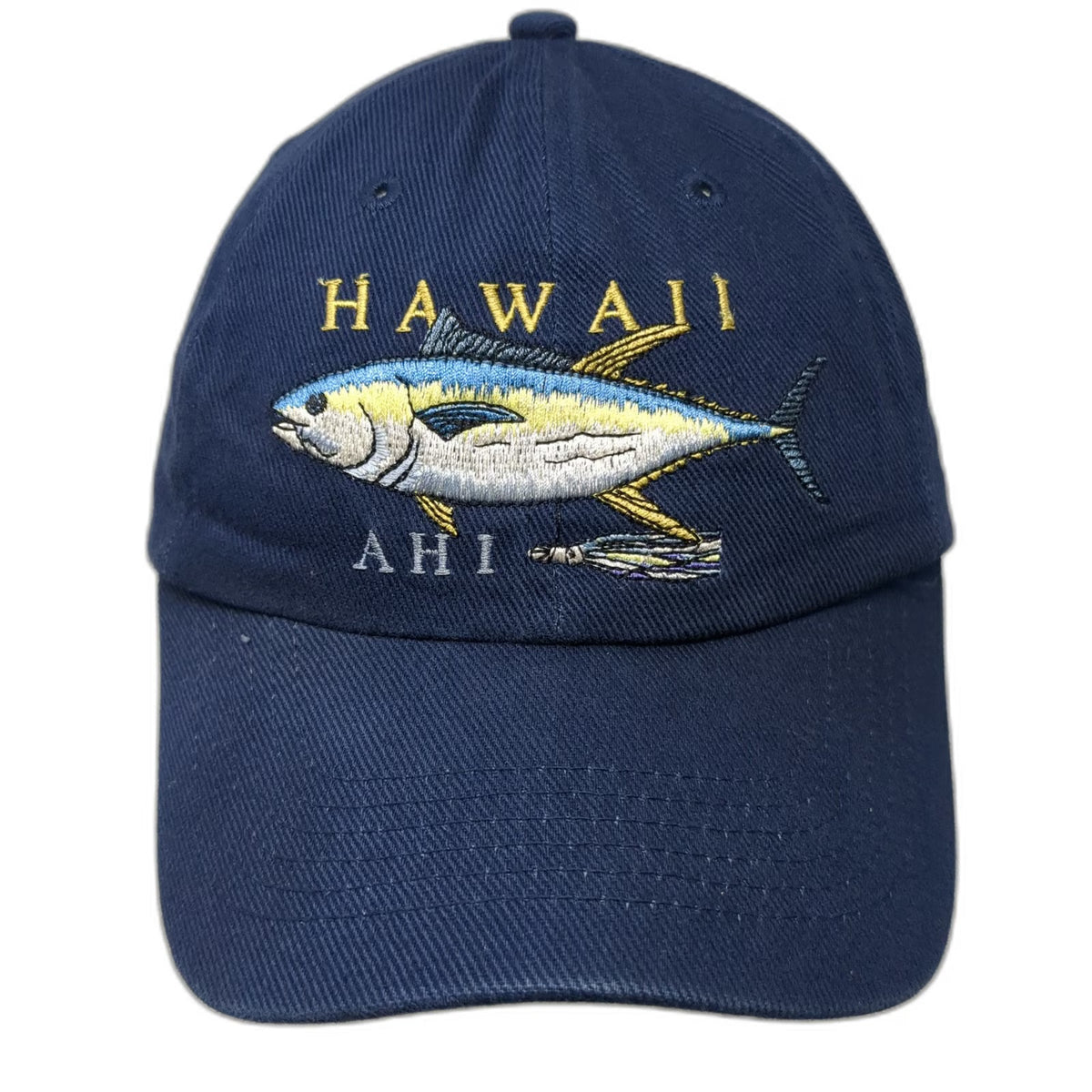 Hawaiian Headwear Baseball Cap Blue One Size Hawaii Ahi Tuna Fishing Hat