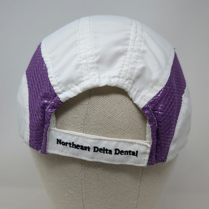 RaceTrackers Baseball Cap White One Size Purple Mesh Running Ribbon Logo Hat