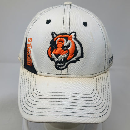 Cincinnati Bengals NFL Reebok Baseball Cap White XL Stretch Fit Tiger Logo Hat