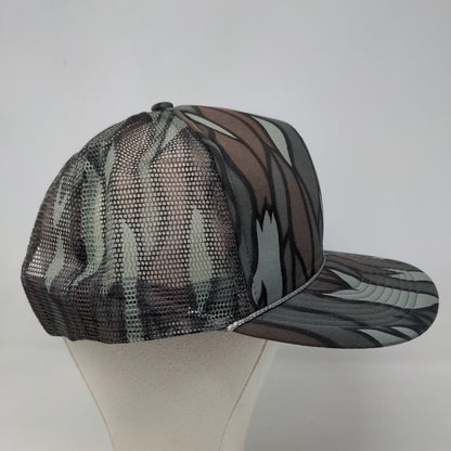 The Mad Hatter Men's Snapback Mesh Back Hat Fits All Striped Logo Polyester