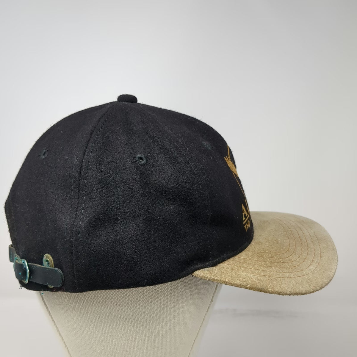 Triangle Headwear Alaska The Last Frontier Black Baseball Cap One Size Wool Hat