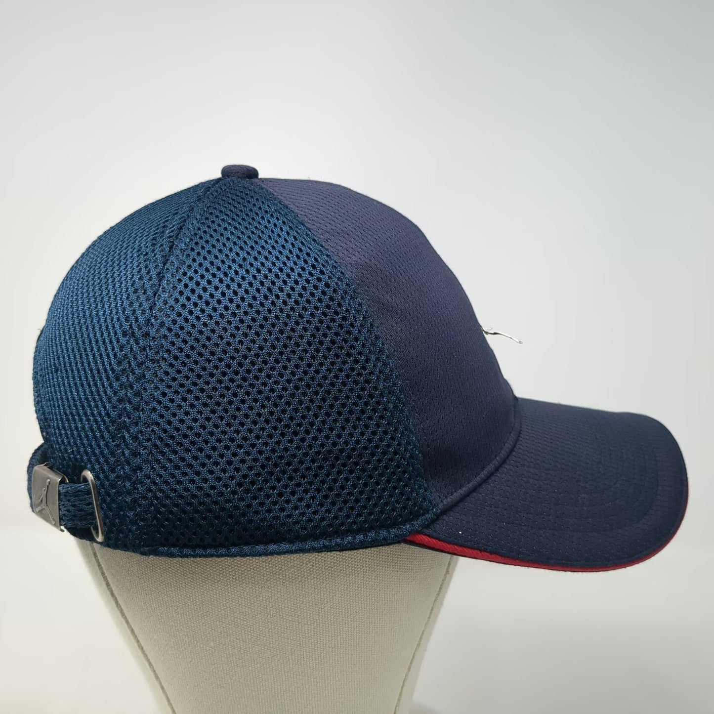 Jordan Baseball Cap Blue OS Mesh Back Jumpman Logo Red Accent Slideback Hat