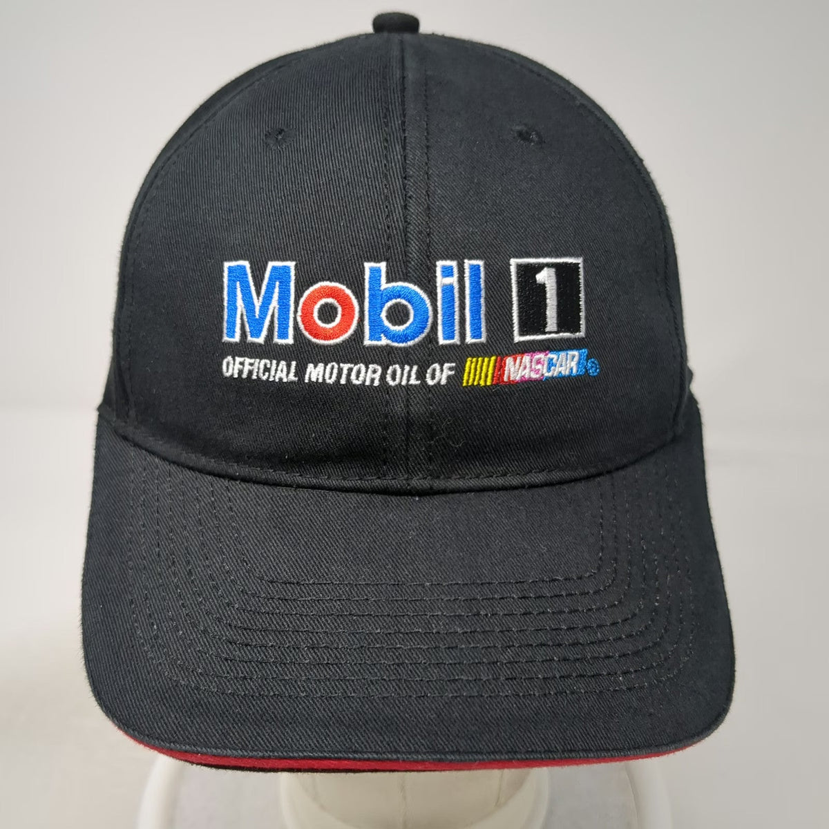 Chase Authentics Mobil 1 NASCAR Pegasus 5 Panel Black Hat One Size Strapback