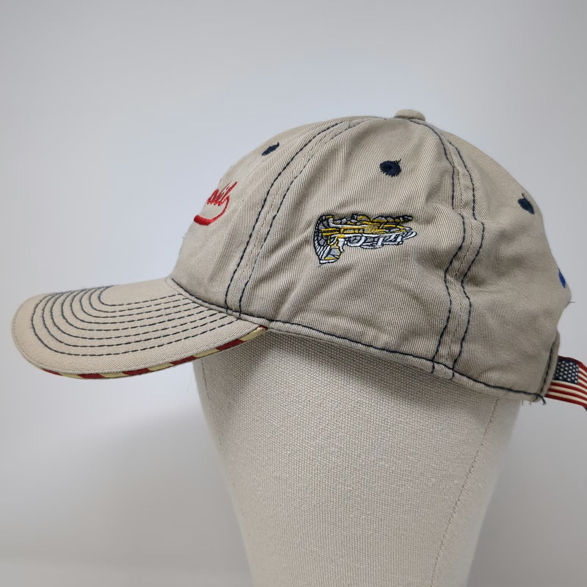 Outdoor Cap Baseball Cap Beige One Size ExxonMobil Texas US Flag Inspection Hat