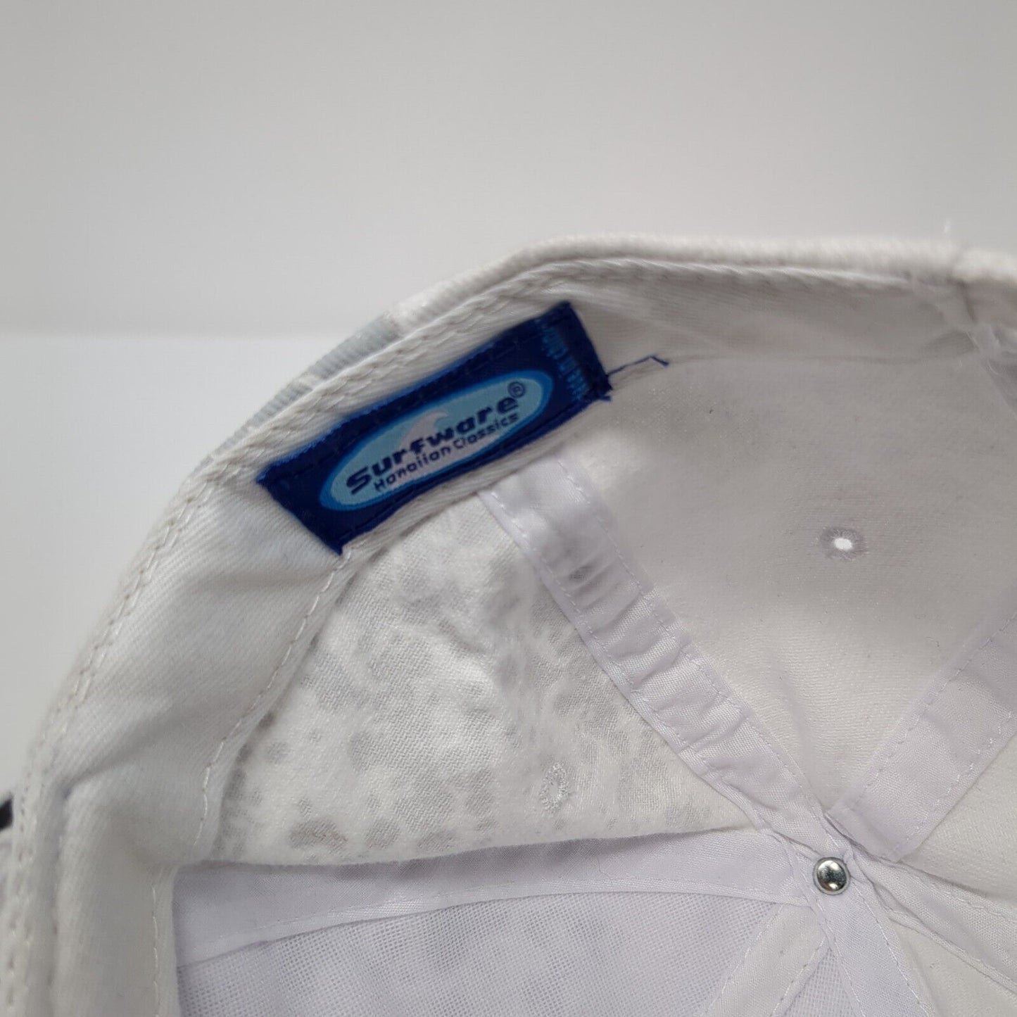 Hawaii Slideback Hat White One Size Adjustable Embroidered Vented Holes Surfware