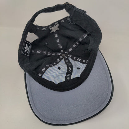 Adidas Slideback Hat Black One Size Adjustable Embroidered Trefoil 6 Panel