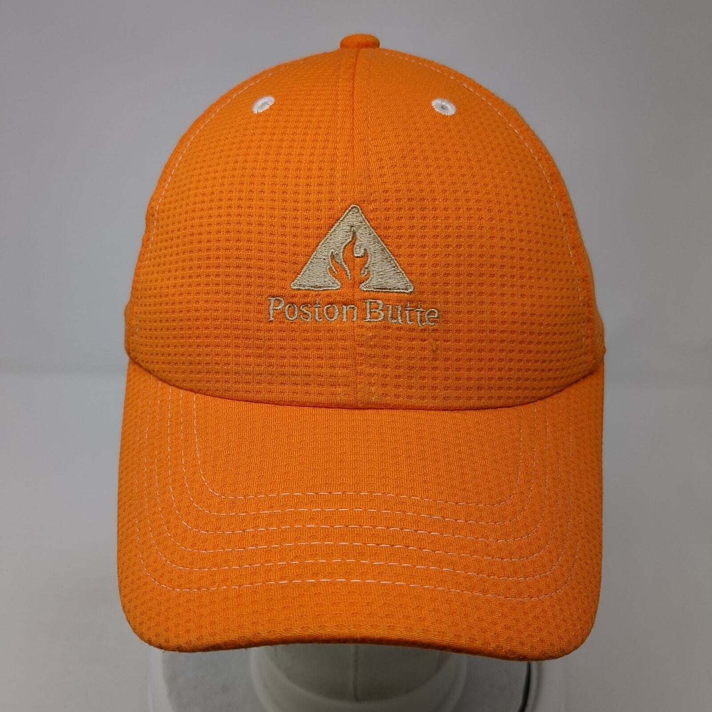 Poston Butte Strapback Hat Orange One Size Adjustable Breathable Troon Golf