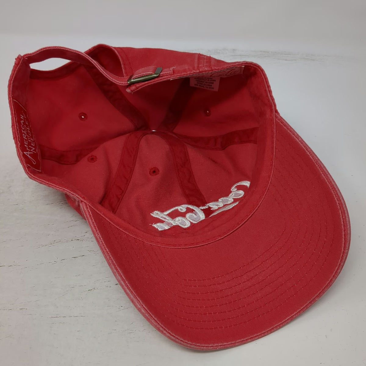 American Needle Baseball Cap Red One Size Coca-Cola Script Logo Slideback Hat