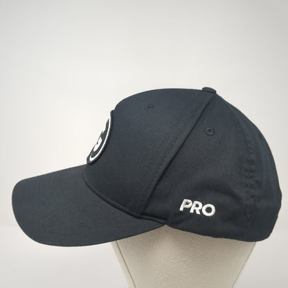 Pro Logo Patch Snapback Hat Black One Size Adjustable Solid Outdoor