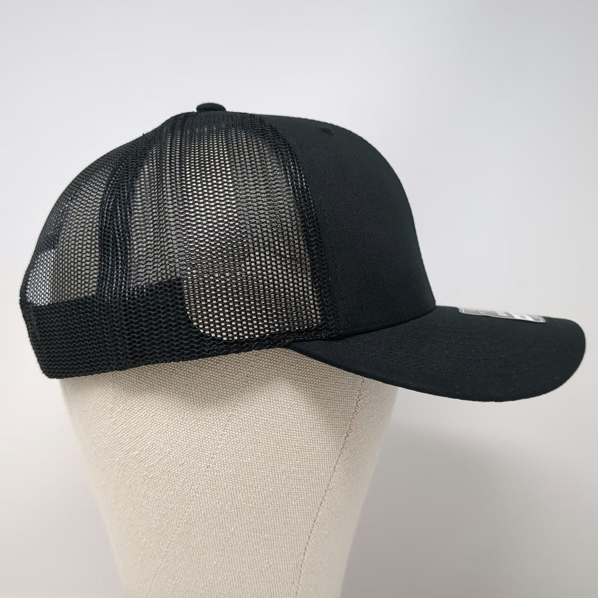 Richardson Trucker Hat Black One Size Snapback Mesh Premier Aggregates Flag