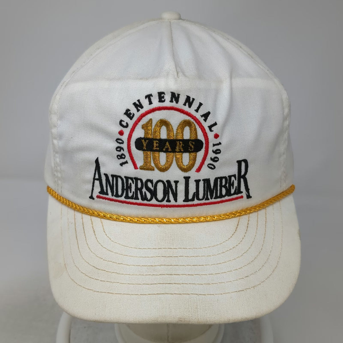 Ownco 5 Panel White One Size Snapback Hat Anderson Lumber 100 Years Centennial