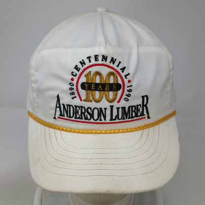 Ownco 5 Panel White One Size Snapback Hat Anderson Lumber 100 Years Centennial