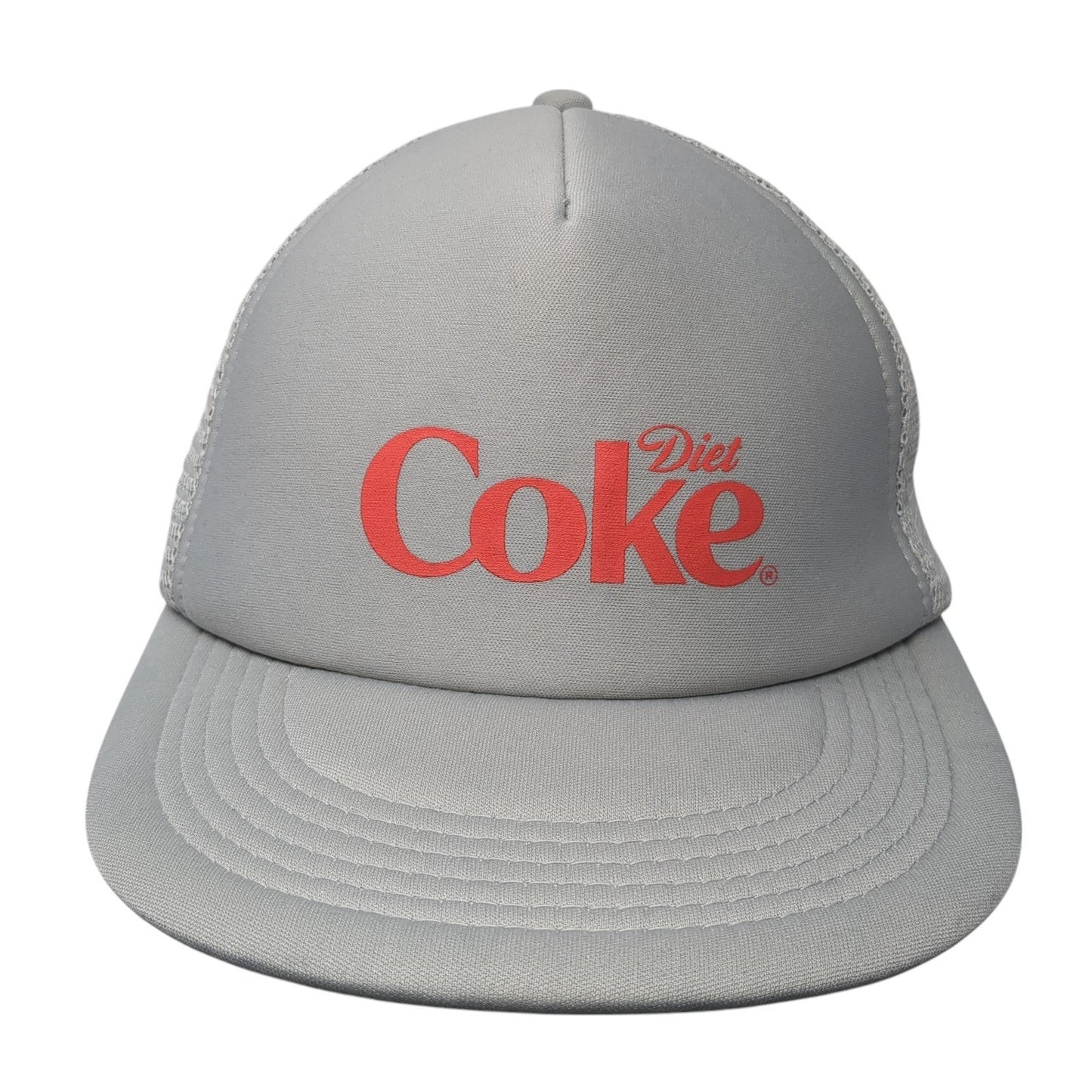 Diet Coke Snapback Mesh Back Trucker Hat Gray One Size Solid Adjustable