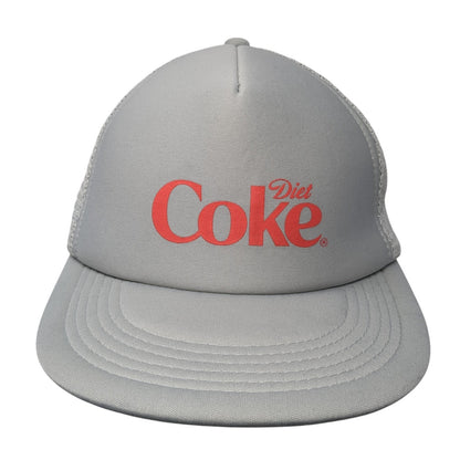 Diet Coke Snapback Mesh Back Trucker Hat Gray One Size Solid Adjustable