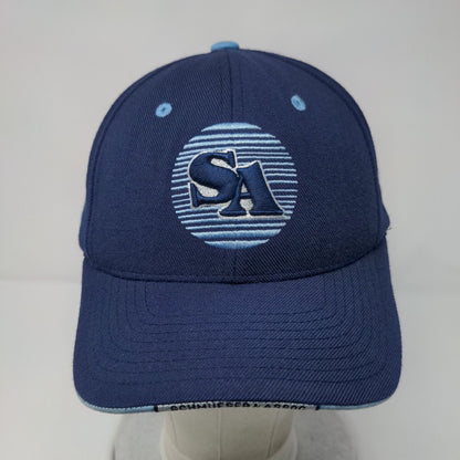 SA Schmueser Strapback Hat Blue One Size Adjustable Embroidered Zephyr Hat