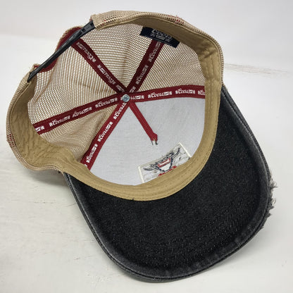 Coors Trucker Hat Gray Beige One Size Denim Banquet Rodeo Bull Head Snapback