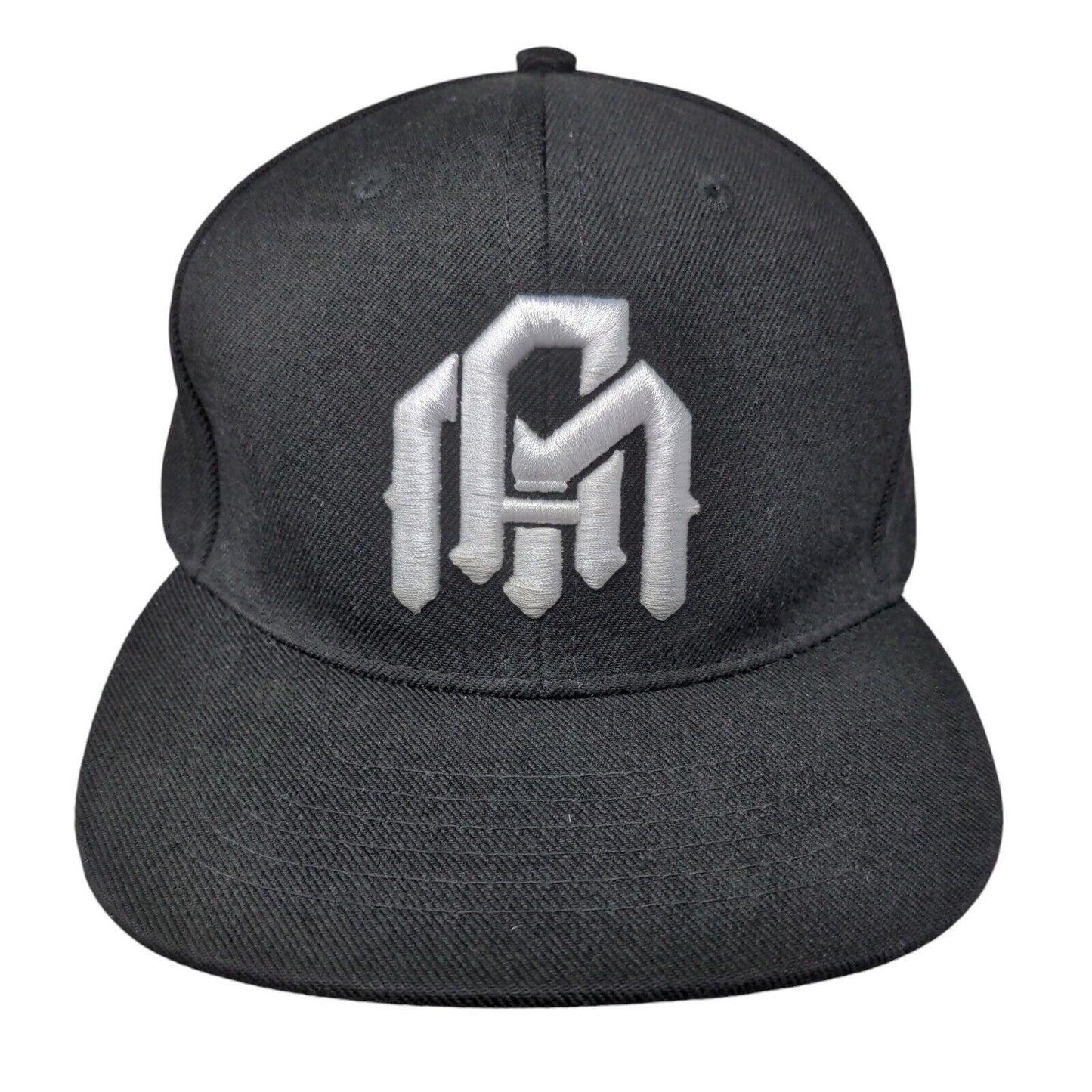 Into The AM Snapback Hat Black One Size Embroidered Logo 6 Panel