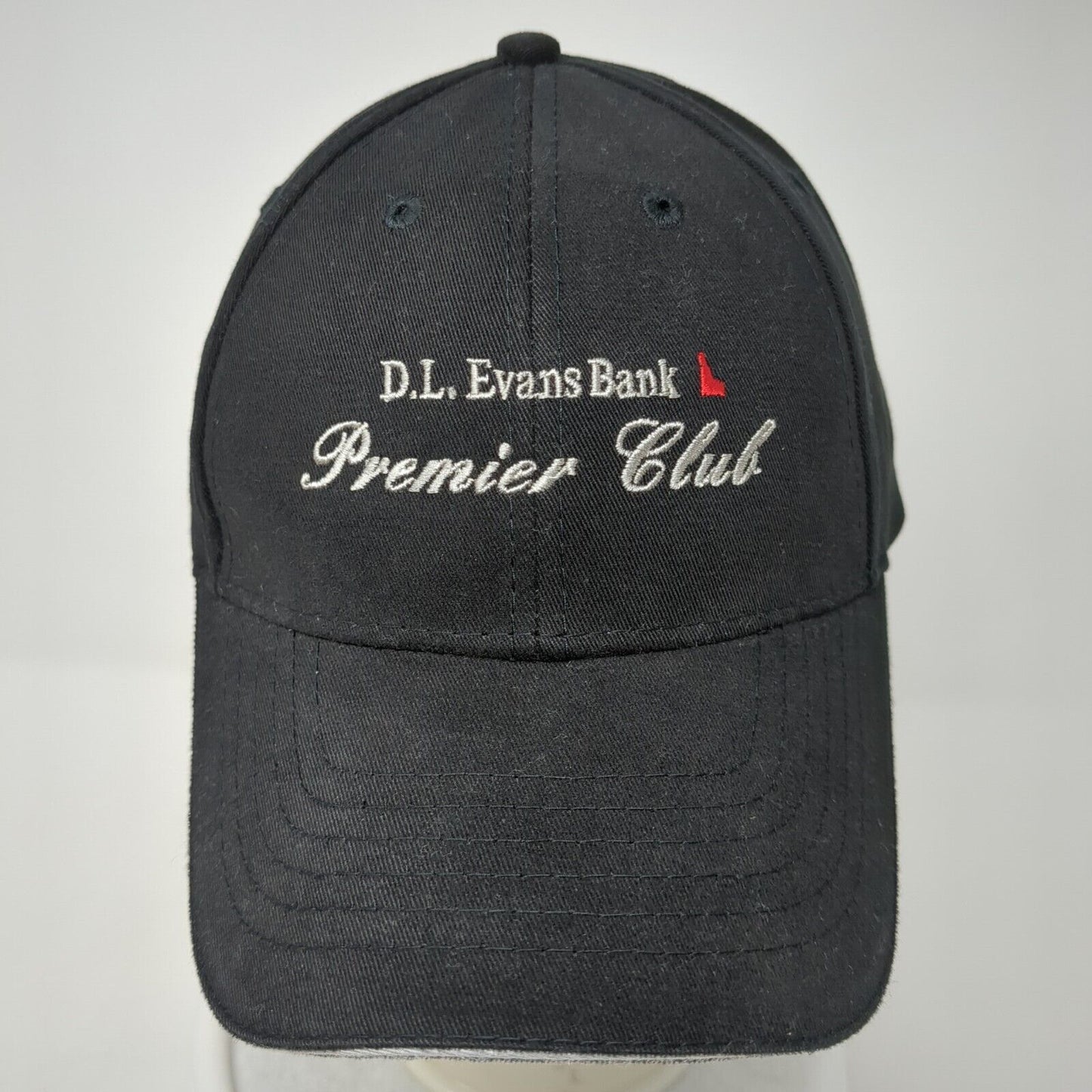 D.L. Evans Bank Premier Club Strapback Hat Black One Size Adjustable