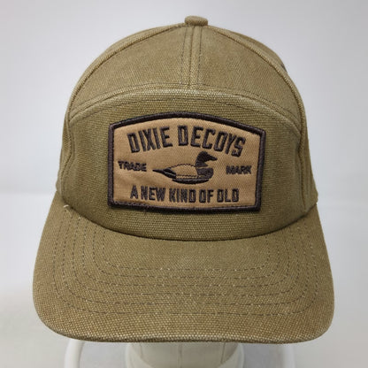 Dixie Decoys Baseball Cap Brown Cotton Canvas Leather Strapback Duck Patch Hat