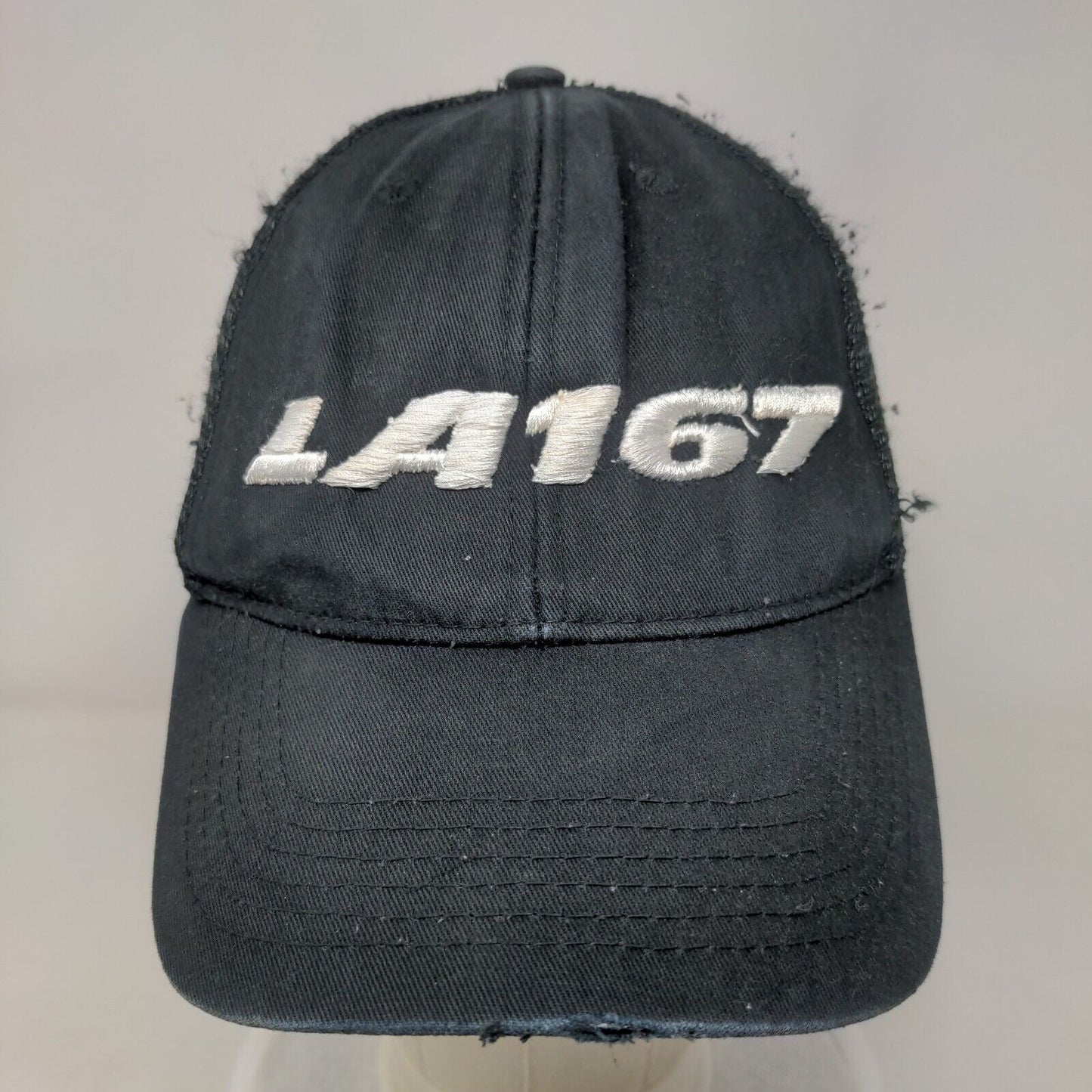 LA167 Snapback Trucker Hat Black One Size Embroidered Mesh Back 6 Panel BIG X