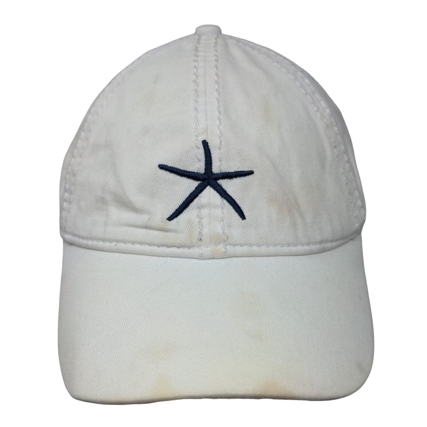 Starfish Hampton Beach NH Strapback Hat Cream One Size Adjustable Embroidered