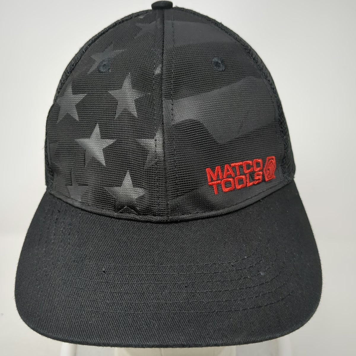 Matco Tools Trucker Hat Black OSFM American Flag Stars Snapback Mesh Polyester
