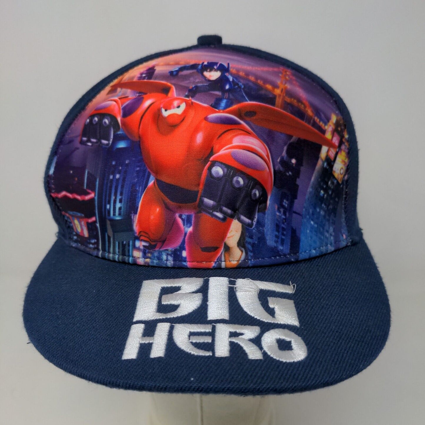 Big Hero 6 Boy's Snapback Hat Blue Adjustable Graphic All Over Print