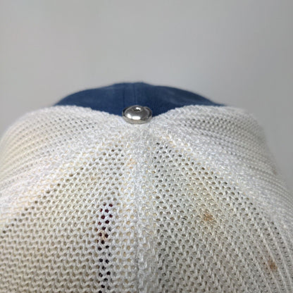 Columbia PFG American Flag Fish Fitted Mesh Back Trucker Hat Blue One Size