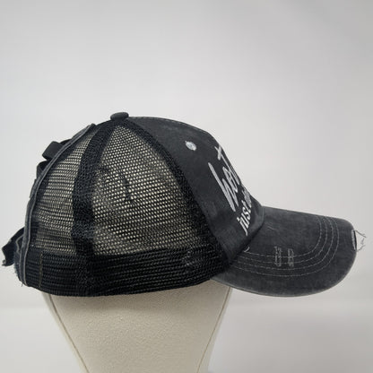 Hot Mess Just Doing My Best Strapback Trucker Hat Gray One Size Ponytail