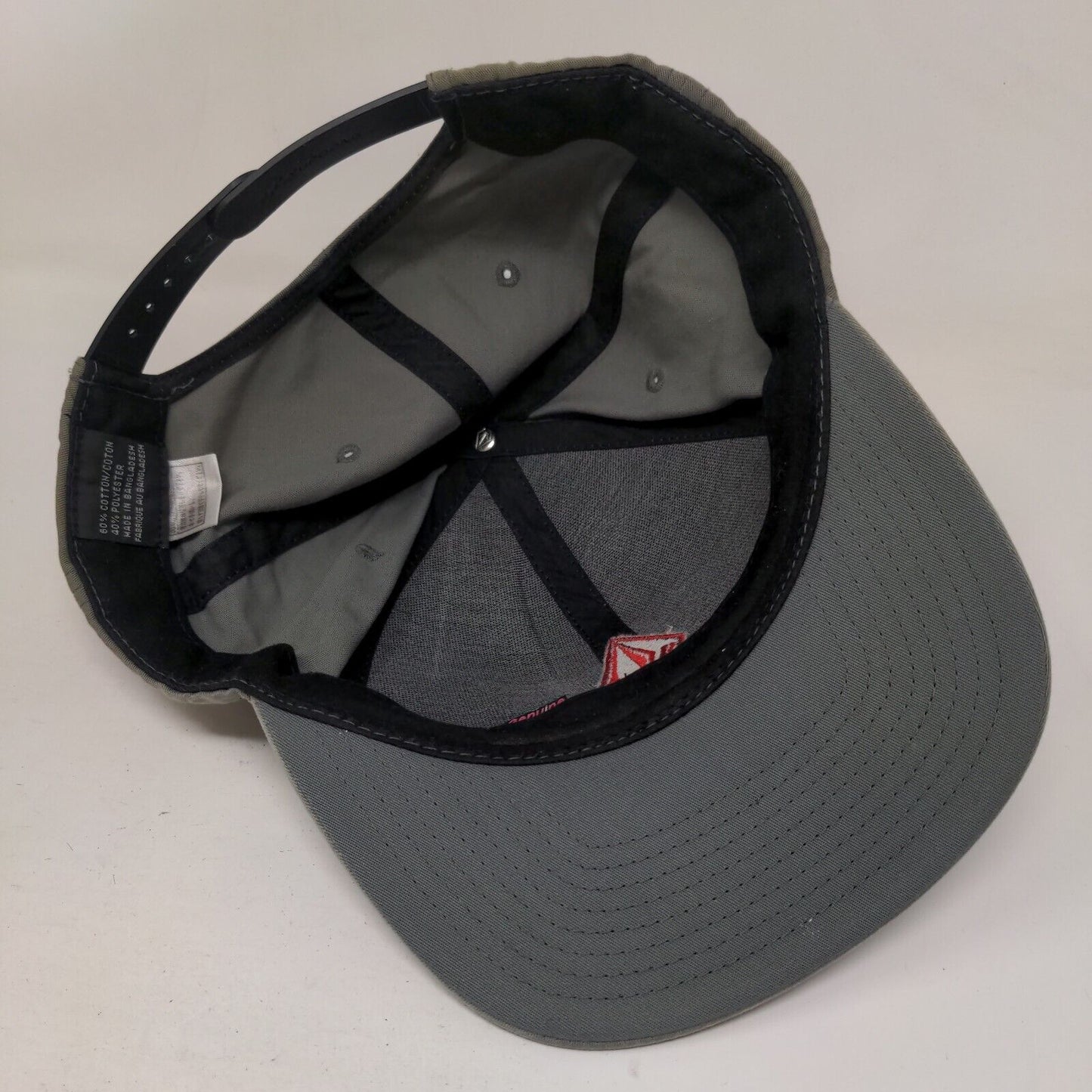 Volcom Snapback Hat Greenish-Gray One Size Adjustable Embroidered 6 Panel