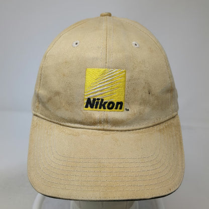 Nikon Baseball Cap Beige One Size Slideback Embroidered Logo Sport Optics Hat