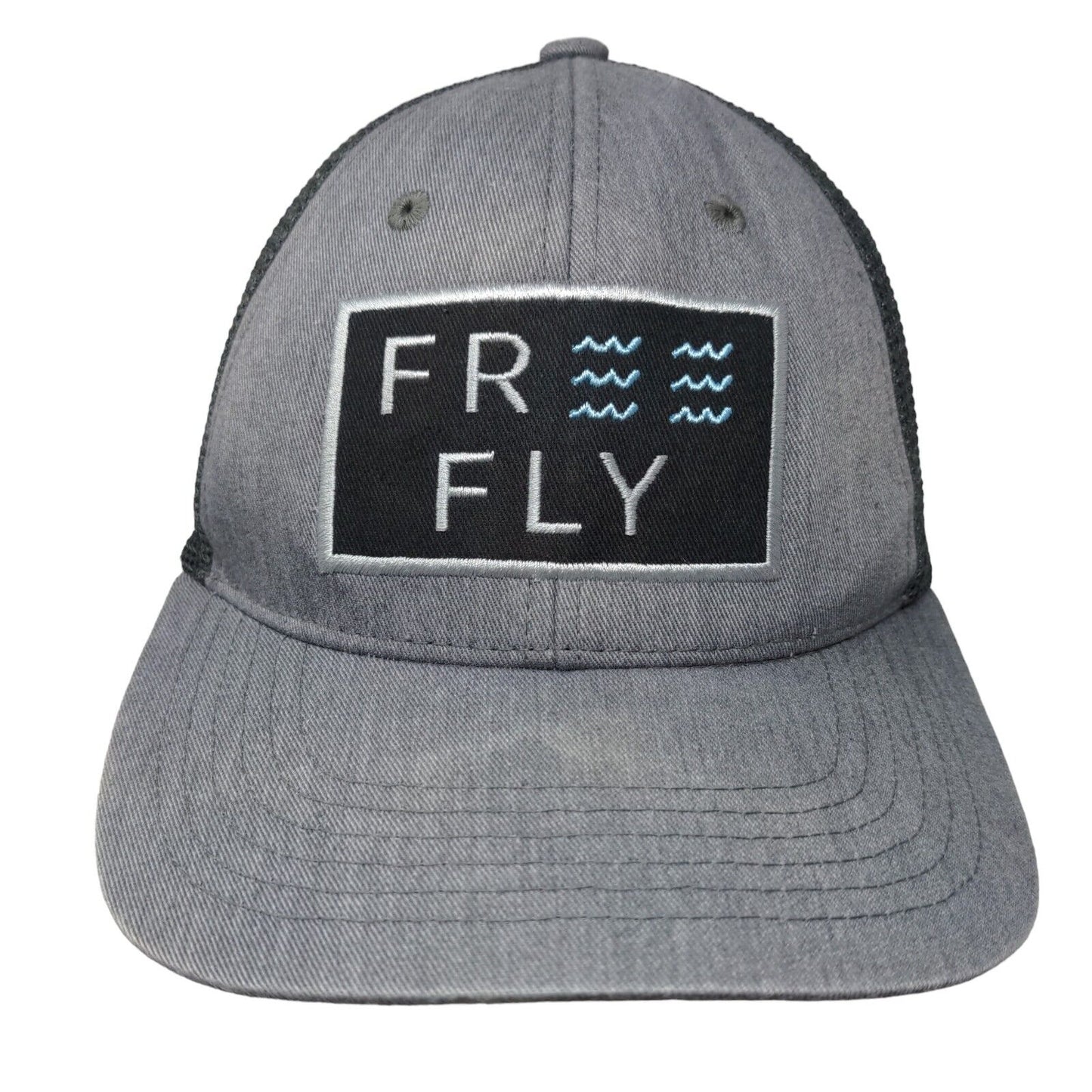 Free Fly Snapback Mesh Back Trucker Hat Gray One Size Embroidered