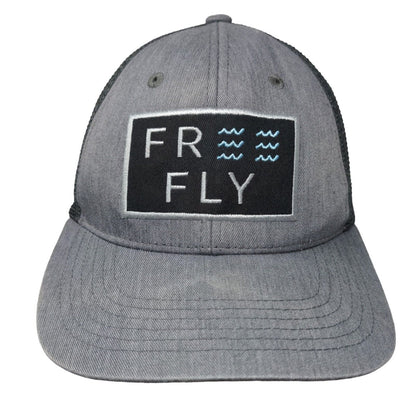 Free Fly Snapback Mesh Back Trucker Hat Gray One Size Embroidered