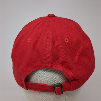 America Slideback Hat Red One Size Adjustable Embroidered Vented Holes 6 Panel