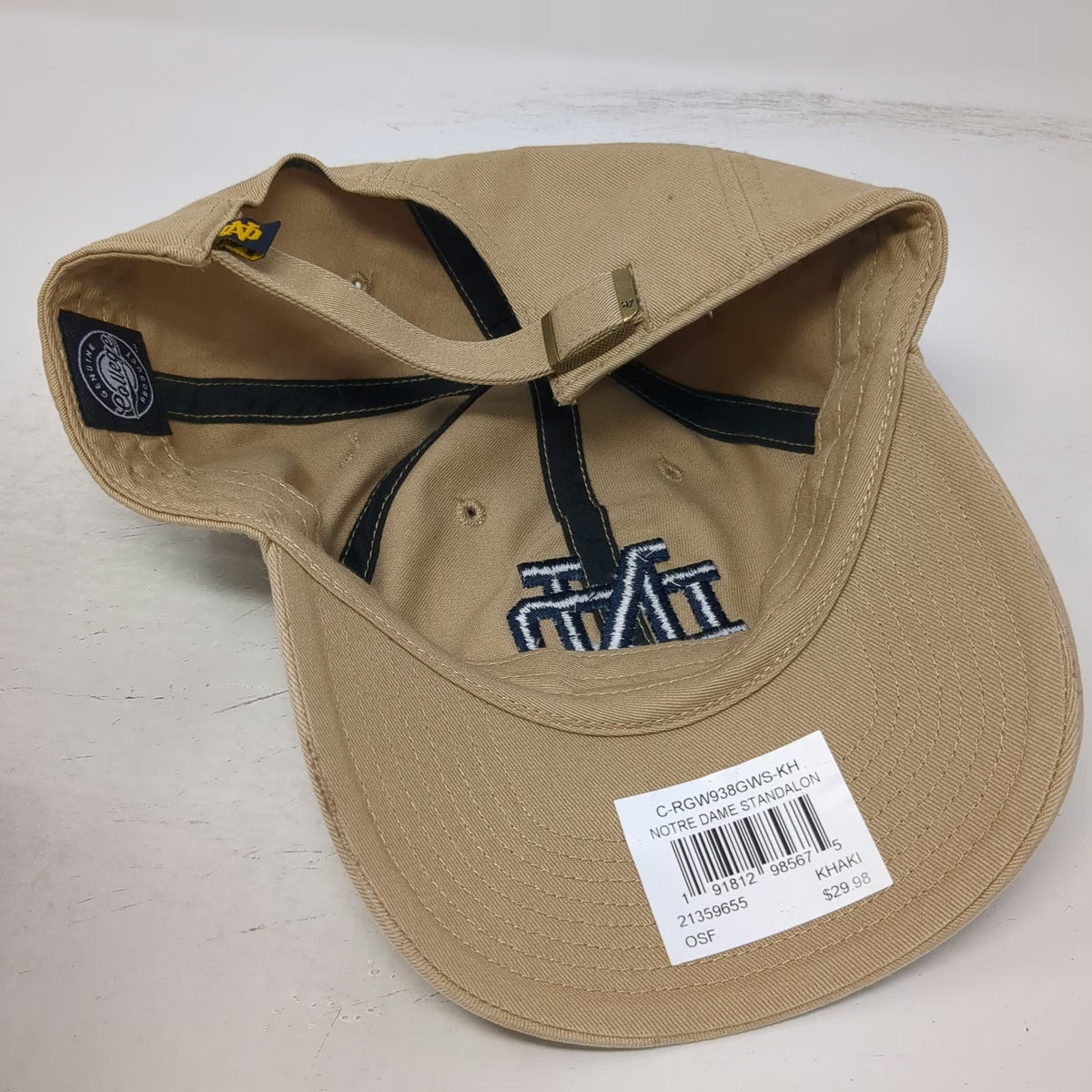 '47 Notre Dame Fighting Irish NCAA Beige One Size Cap Slideback Adjustable Hat