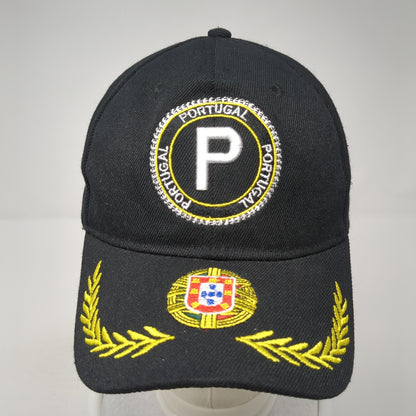 Portugal Strapback Hat Black Embroidered Logo Spell Out Flag Tourist