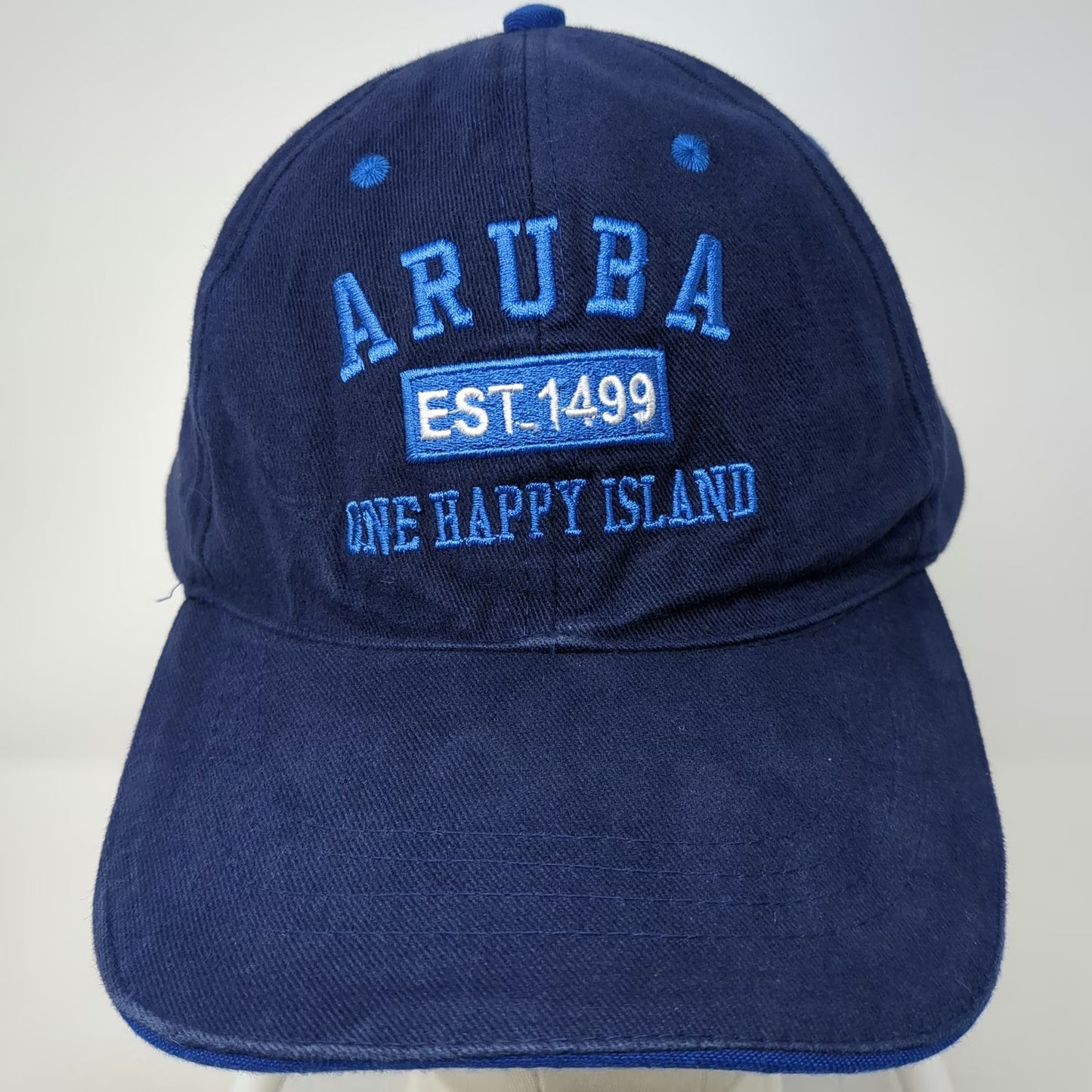 Rima Aruba One Happy Island Hat Blue Baseball Cap One Size Embroidered Souvenir