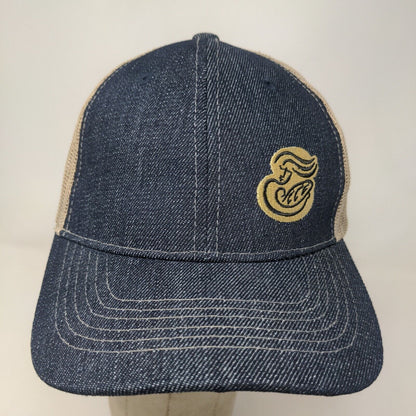 Panera Bread Men's Strapback Mesh Back Hat Tan Blue Adjustable Uniform Employee