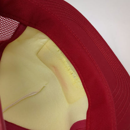 K-Brand Trucker Hat Red White One Size Olympic Paint Torch Patch Mesh Snapback