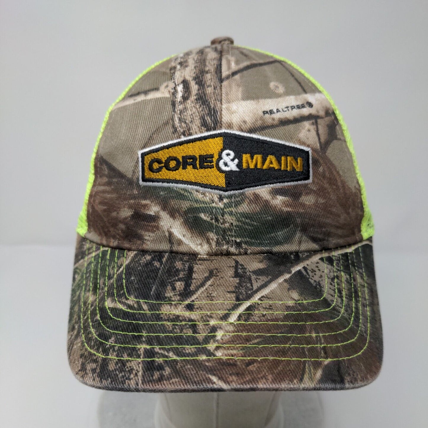 Core & Main Strapback Mesh Back Trucker Hat Camo One Size JM Eagle
