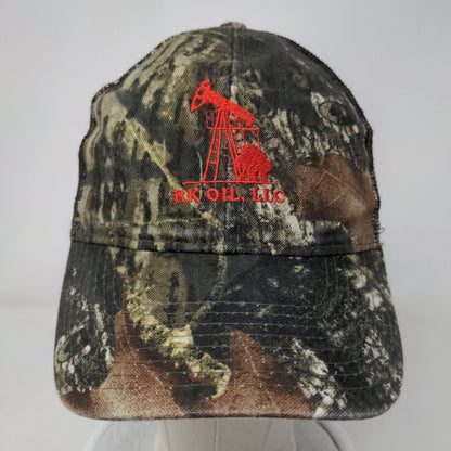 RK OIL LLC Strapback Mesh Back Trucker Hat Camo OSFM Embroidered