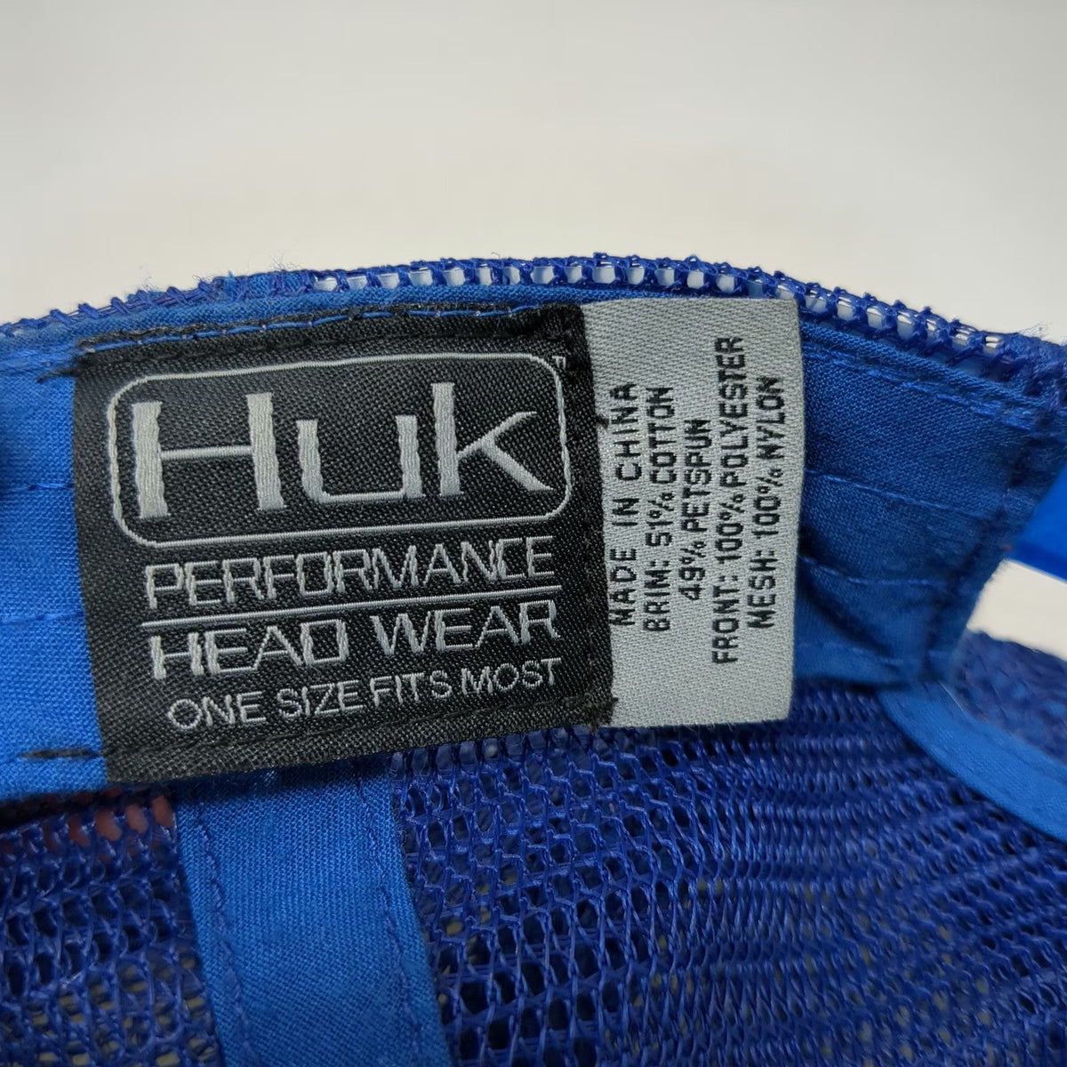 Huk Trucker Hat Blue One Size Marlin Fishing Performance Mesh Back Snapback
