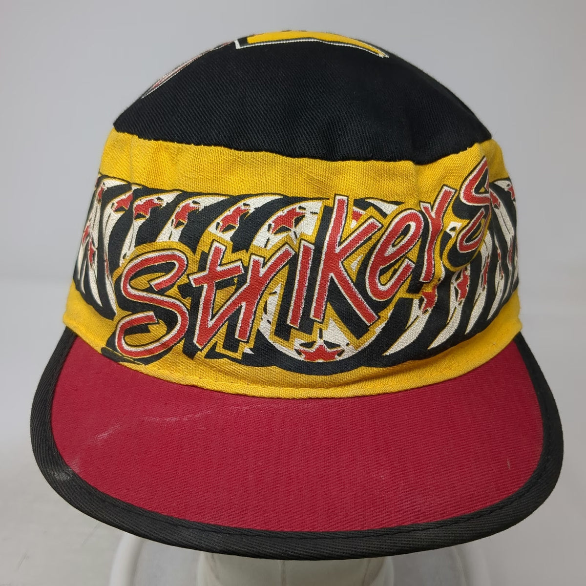 Genuine Crowd Black Yellow 7 5/8 Soccer Florida Strikers Map Army Hat Vintage