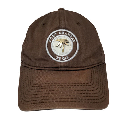 Port Aransas Texas Slideback Hat Brown OSFM Adjustable Triangle